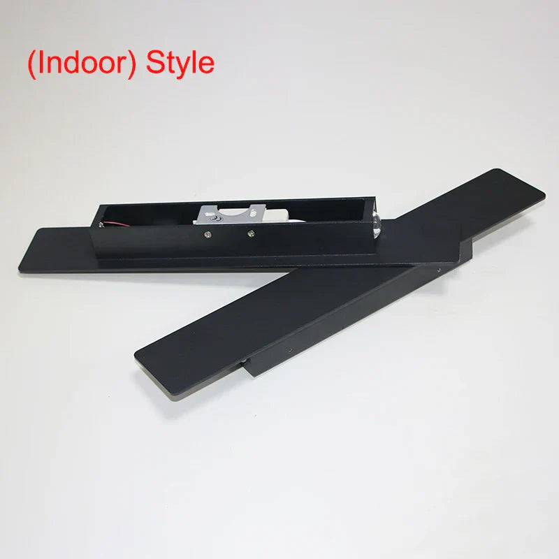Élise's Sleek Outdoor LED Strip Wall Lamp - 18W Black Aluminum for Bedroom and Exterior